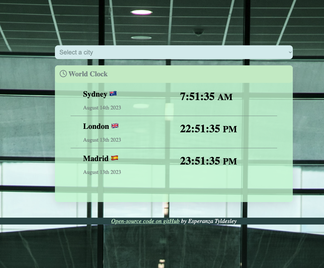 Image of World Clock project